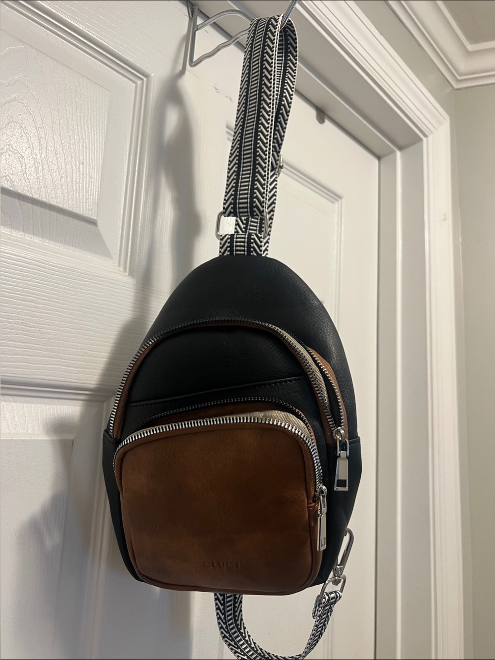 Black and Brown Women’s Leather Sling Bag